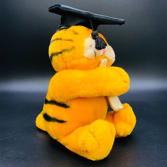 Vintage 1981 GARFIELD Graduation Cap Diploma Plush Stuffed Toy: 8" - Dakin - Picture 4 of 11